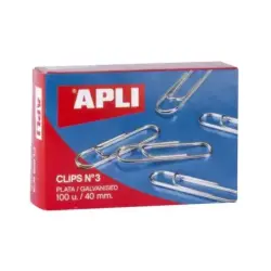 Apli Pack de 100 Clips Galvanizados nº3 40 mm | Ahorro Imprimiendo