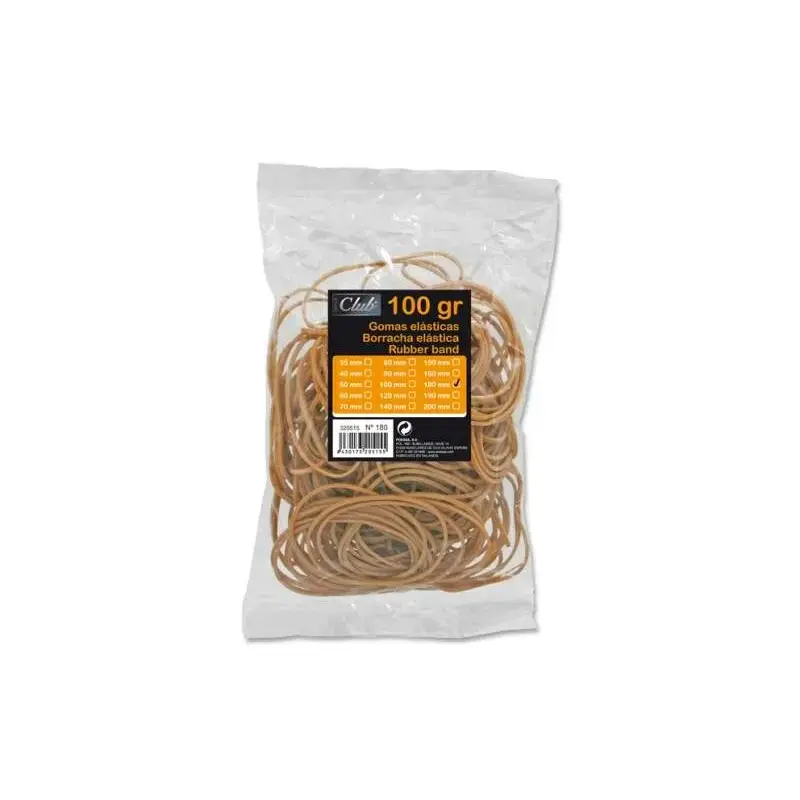 Ingraf Bolsa de 100gr de Gomas Elasticas 180mm - Alta Calidad - 70% Caucho - Gran Resistencia y Elasticidad - Color Marron | Aho