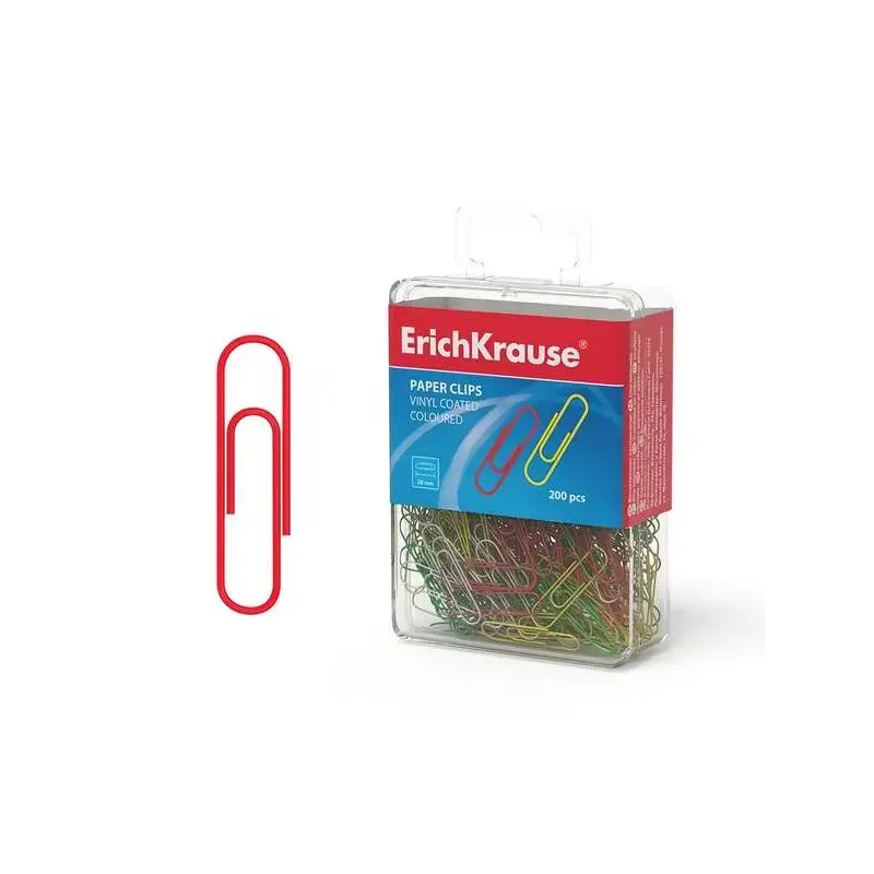 Erichkrause Clips de Colores con Recubrimiento de Plastico - Alambre de Acero de Alta Calidad - Resistente a La Corrosion - Colo