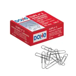 Dohe Pack de 100 Clips Labiados Nº3 42mm - Niquelados | Ahorro Imprimiendo