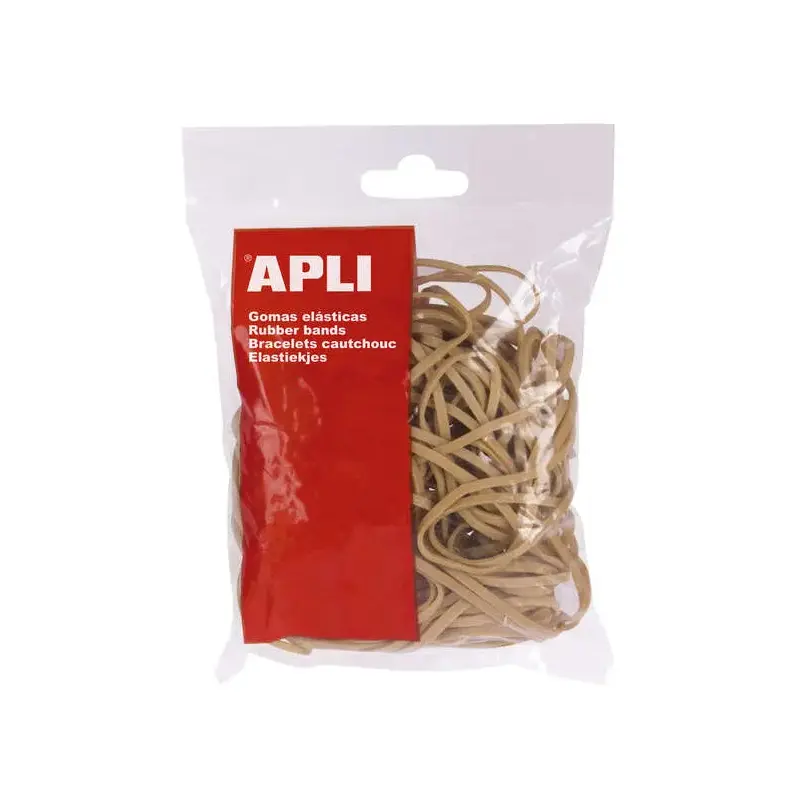 Apli Bolsa de Gomas Elasticas Ø 120x5mm - Gran Elasticidad y Resistencia - 70% de Caucho Natural | Ahorro Imprimiendo