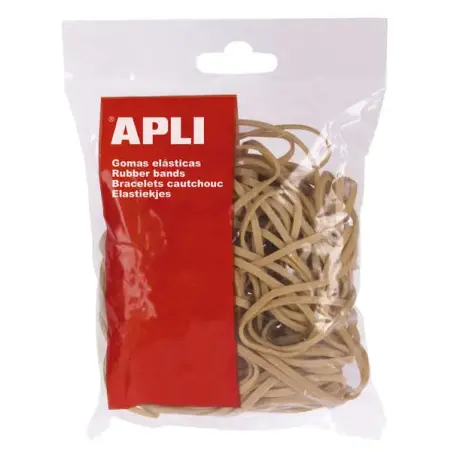 Apli Bolsa de Gomas Elasticas Ø 120x5mm - Gran Elasticidad y Resistencia - 70% de Caucho Natural | Ahorro Imprimiendo