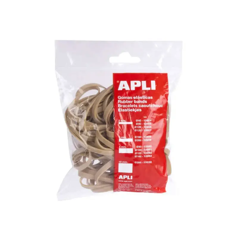 Apli Gomas Elasticas de Caucho Natural - Ø 160 x 5mm - Gran Elasticidad y Resistencia - Contenido 100 G | Ahorro Imprimiendo