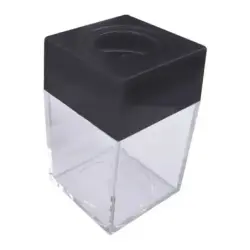 Dohe Portaclips en Plastico con Deposito Transparente - 42x42x70mm - Embocadura Imantada de Color Negro | Ahorro Imprimiendo