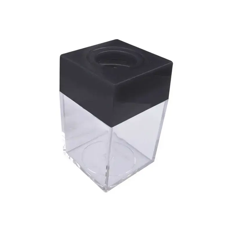 Dohe Portaclips en Plastico con Deposito Transparente - 42x42x70mm - Embocadura Imantada de Color Negro | Ahorro Imprimiendo