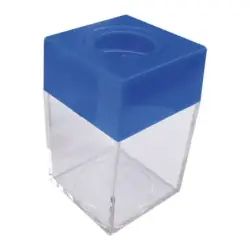 Dohe Portaclips en Plastico con Deposito Transparente - 42x42x70mm - Embocadura Imantada de Color Azul | Ahorro Imprimiendo