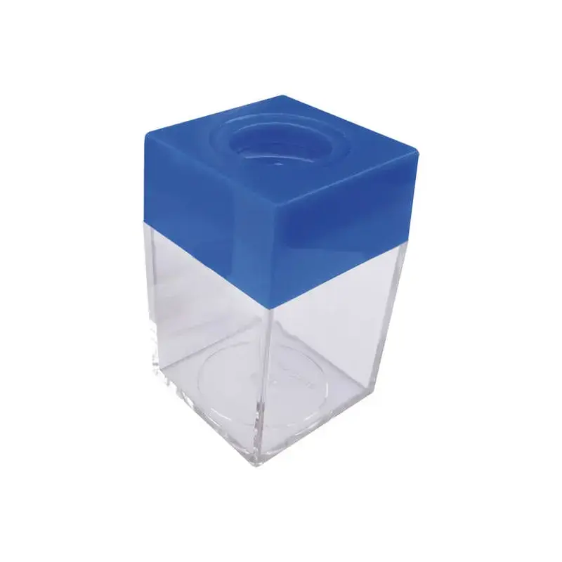 Dohe Portaclips en Plastico con Deposito Transparente - 42x42x70mm - Embocadura Imantada de Color Azul | Ahorro Imprimiendo