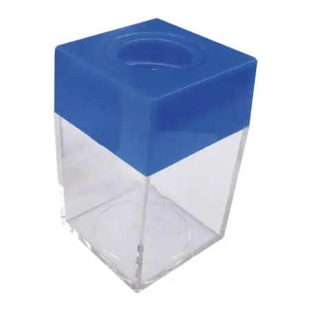 Dohe Portaclips en Plastico con Deposito Transparente - 42x42x70mm - Embocadura Imantada de Color Azul | Ahorro Imprimiendo