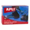 Apli Caja de 12 Pinzas Abatibles 20x41mm - Sujecion hasta 170 Hojas - Clips de Acero Templado en Negro - Asas en Niquel | Ahorro