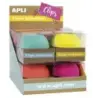 Apli Fluor Collection Expositor de Clips - Ø 70x60 mm - 8 Dispensadores en 4 Colores - Tapa Magnetica "Soft Touch" - Incluye 50