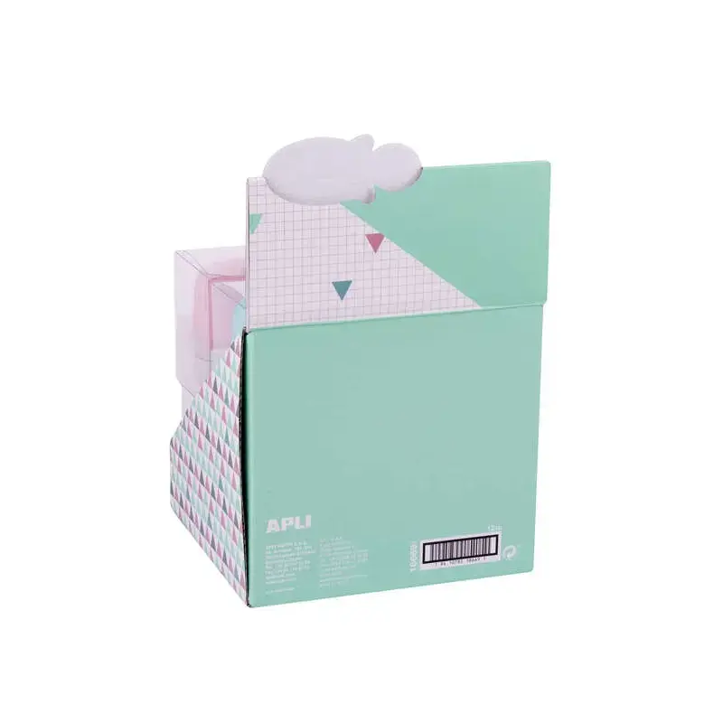 Apli Nordik Collection Expositor de Clips - Ø72x72mm - 8 Dispensadores en 4 Colores Pastel - Tapa Magnetica "Soft Touch" y Textu