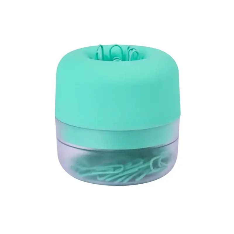 Apli Nordik Collection Expositor de Clips - Ø72x72mm - 8 Dispensadores en 4 Colores Pastel - Tapa Magnetica "Soft Touch" y Textu