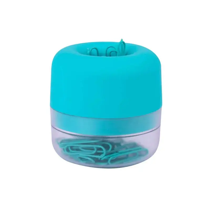 Apli Nordik Collection Expositor de Clips - Ø72x72mm - 8 Dispensadores en 4 Colores Pastel - Tapa Magnetica "Soft Touch" y Textu