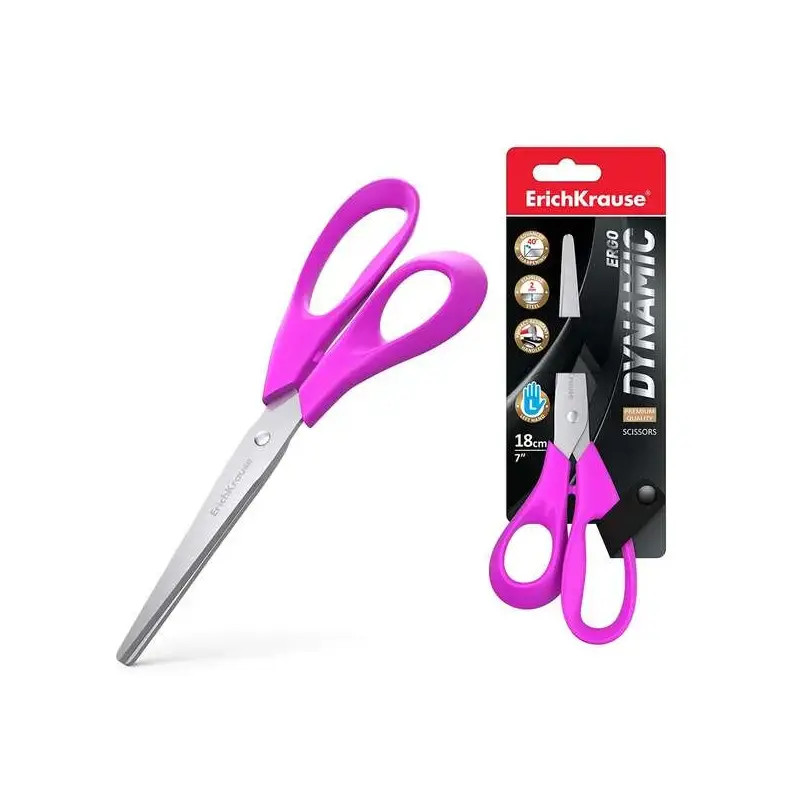 Erichkrause Dynamic Tijeras de Acero Inoxidable para Zurdos de 18cm - Afilado Doble - Resistente a la Corrosion - Mangos Ergonom