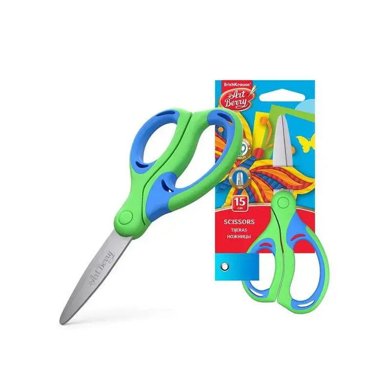 Erichkrause Artberry Combi Tijeras - Cuchillas de Acero Inoxidable - Extremos Redondeados - Resistente a La Corrosion - Mangos E
