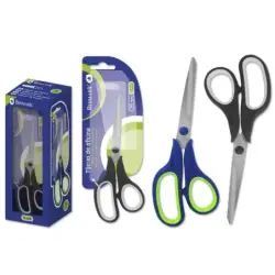 Bismark Tijeras de Oficina Acero Inoxidable 19cm - Empuñadura Ergonomica - Muy Ligeras y Resistentes - Empaquetadas en Blister -