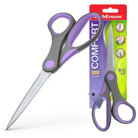 Erichkrause Tijeras Comfort - Cuchillas de Acero Inoxidable - Afilado Doble Avanzado - Resistente a La Corrosion - Mangos Ergono