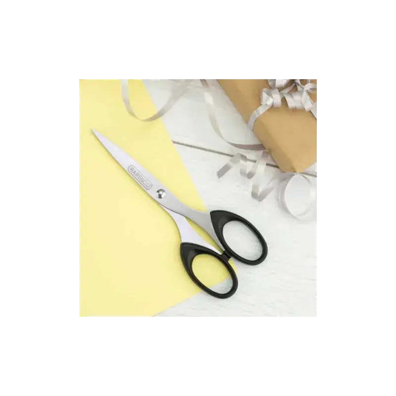 Rapesco Essential Tijeras de Acero Inoxidable 16cm - Mangos Ergonomicos - Aptas para Diestros y Zurdos - Color Negro | Ahorro Im