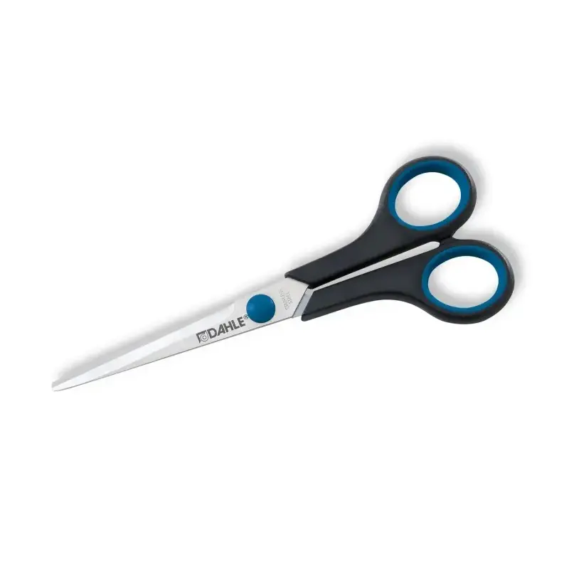 Dahle 54407 Office Comfort-Grip Tijeras de Acero Templado 18cm - Hojas Afiladas - Mangos Revestidos de Goma | Ahorro Imprimiendo