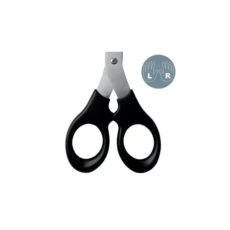 Leitz Tijeras de Acero Inoxidable 16.5cm - Ideales para Casa, Colegio, Oficina - Color Negro | Ahorro Imprimiendo