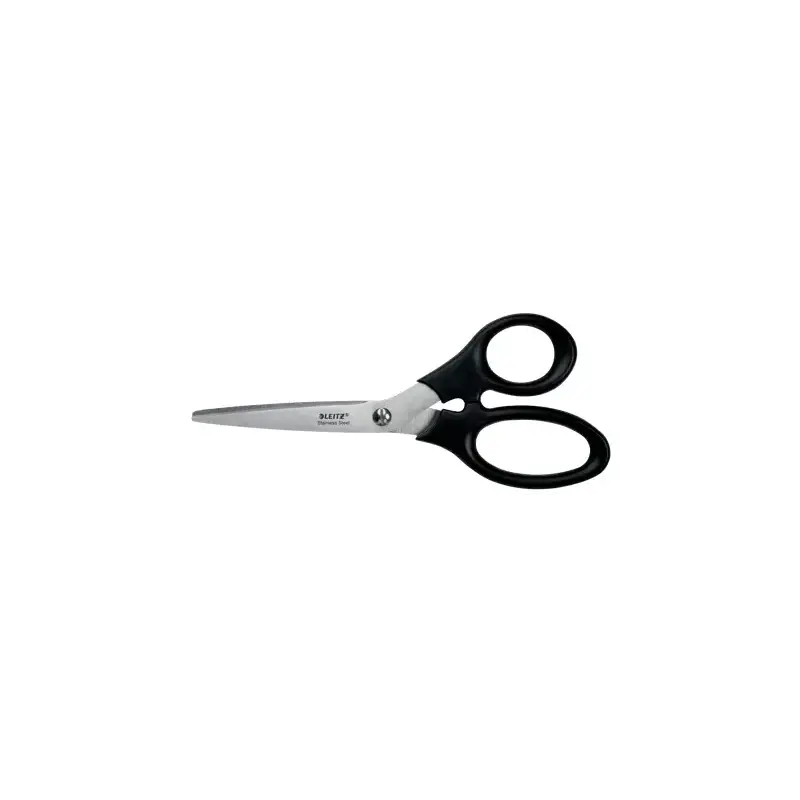 Leitz Tijeras de Acero Inoxidable 18.5cm - Agarre Ergonomico - Color Negro | Ahorro Imprimiendo