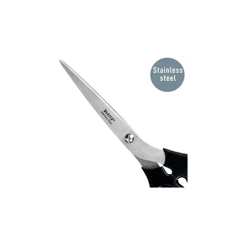 Leitz Tijeras de Acero Inoxidable 20cm - Agarre Ergonomico - Color Negro | Ahorro Imprimiendo