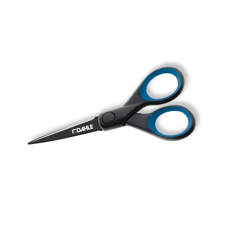 Dahle 54305 Office Titanium Tijeras de Acero Templado 13cm - Recubiertas de Titanio - Revestimiento Antiadherente - Mangos Reves