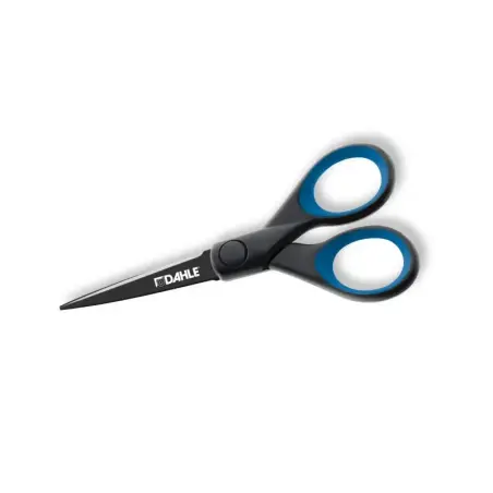 Dahle 54305 Office Titanium Tijeras de Acero Templado 13cm - Recubiertas de Titanio - Revestimiento Antiadherente - Mangos Reves