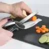 Innovagoods Cuchillo Tipo Tijera con Mini Tabla de Cortar Integrada - Mango Antideslizante - Multifuncion - Bloqueo de Seguridad