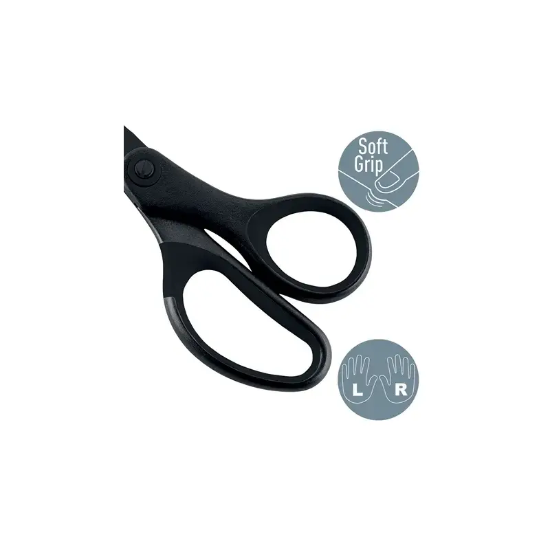 Leitz Quality Tijeras de Acero Inoxidable 18cm - Revestimiento de Titanio - Antiadherentes - Agarre Ergonomico - Color Negro | A