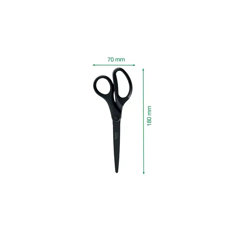Leitz Quality Tijeras de Acero Inoxidable 18cm - Revestimiento de Titanio - Antiadherentes - Agarre Ergonomico - Color Negro | A