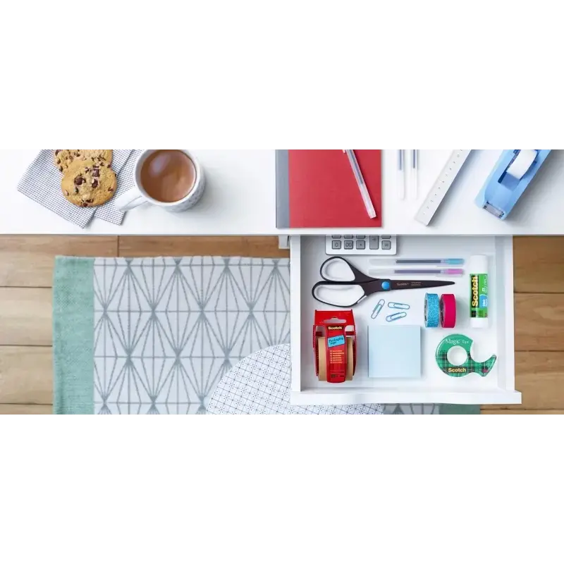 Scotch Tijeras de Titanio 20cm - Antiadherentes - Mango Ergonomico Tacto Suave - Color Blanco/Negro | Ahorro Imprimiendo