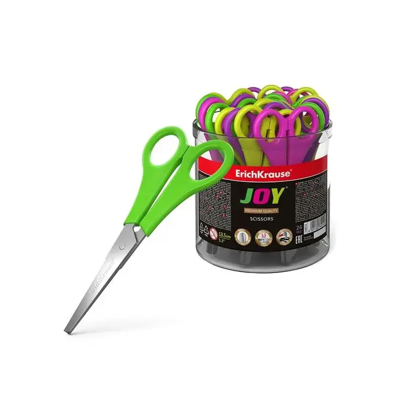 Erichkrause Joy Tijeras - Cuchillas de Acero Inoxidable de Alta Calidad - Extremos Redondeados Seguros - Resistente a La Corrosi