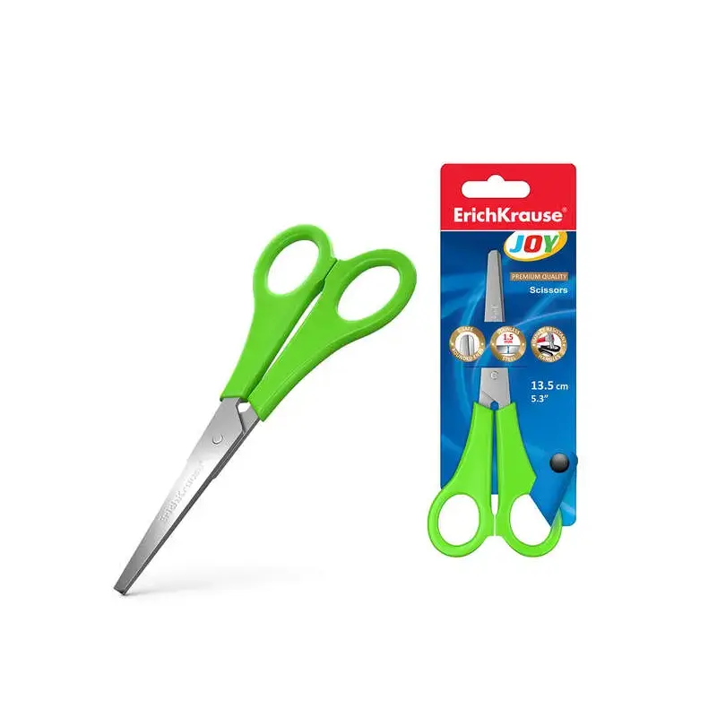 Erichkrause Joy Tijeras con Cuchillas de Acero Inoxidable 13.5cm - Extremos Redondeados - Resistente a la Corrosion - Mangos de