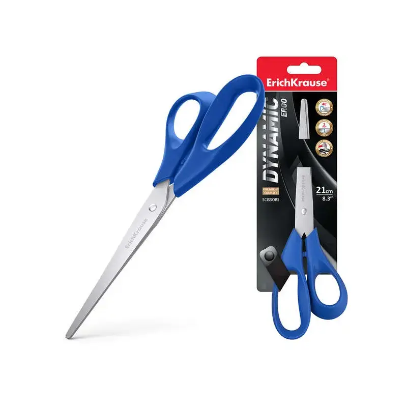 Erichkrause Dynamic Tijeras de Acero Inoxidable 21cm - Afilado Doble Avanzado - Resistente a la Corrosion - Mangos Ergonomicos -