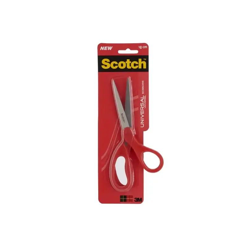 Scotch Tijeras Universales 18cm - Acero Inoxidable - Mango Ergonomico - Color Rojo | Ahorro Imprimiendo