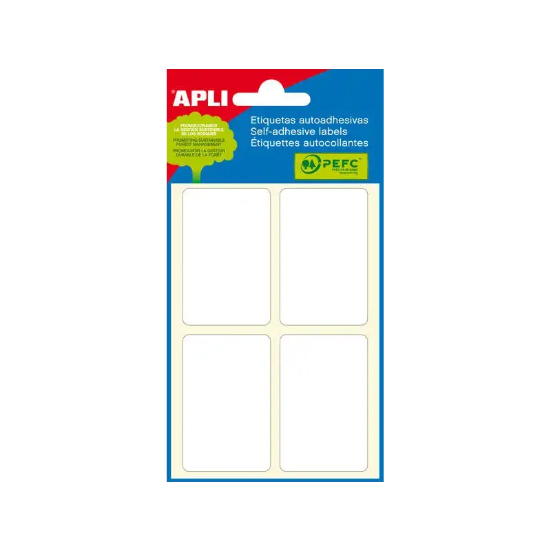 Apli Etiquetas Minibolsa Blancas 34.0 x 53.0mm 6 Hojas | Ahorro Imprimiendo