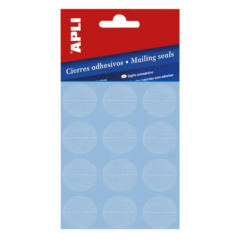 Apli Pack de Cierres Adhesivos Transparentes Ø 25mm - Microperforados - Adhesivo Permanente | Ahorro Imprimiendo