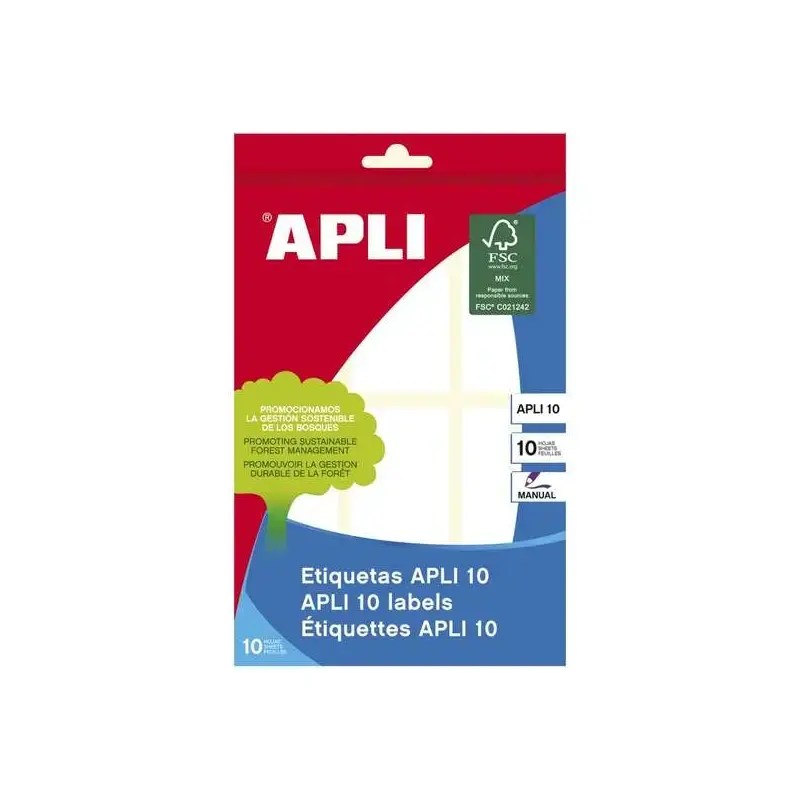 Apli Pack de 60 Etiquetas 34 x 67mm - Ideal para Escribir sobre Ellas - Adhesivo Permanente - Color Blanco | Ahorro Imprimiendo