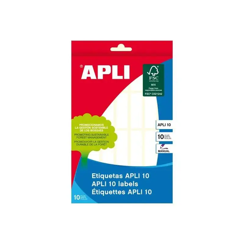 Apli Pack de 280 Etiquetas Permanentes 13x40mm - Aptas para Escritura Manual - Color Blanco | Ahorro Imprimiendo