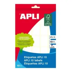 Apli Pack de 250 Etiquetas Permanentes 19x27mm - Aptas para Escritura Manual - Color Blanco | Ahorro Imprimiendo