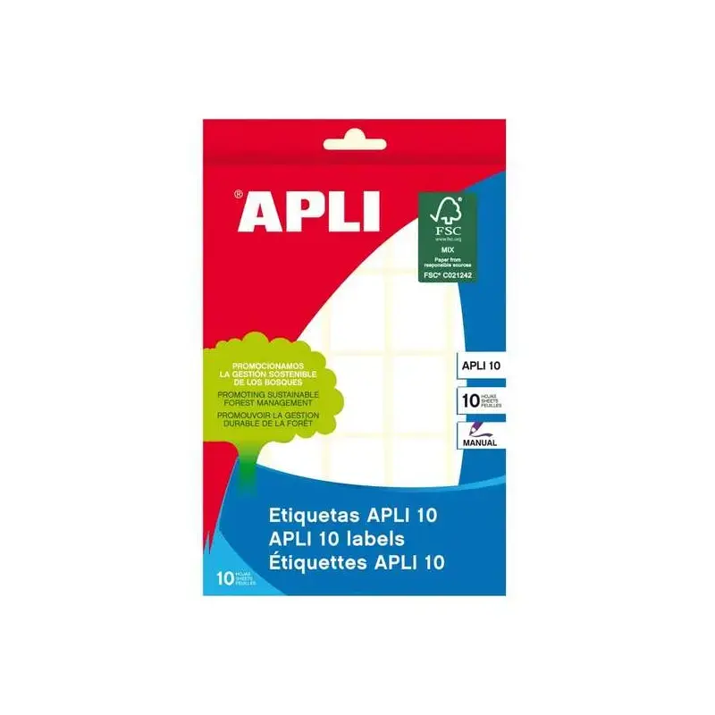 Apli Pack de 250 Etiquetas Permanentes 19x27mm - Aptas para Escritura Manual - Color Blanco | Ahorro Imprimiendo