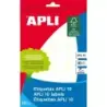 Apli Pack con 200 Etiquetas Rectangulares - Medidas 22x32mm - 10 Hojas por 20 Etiquetas - Adhesivo Permanente - Cantos Romos - C