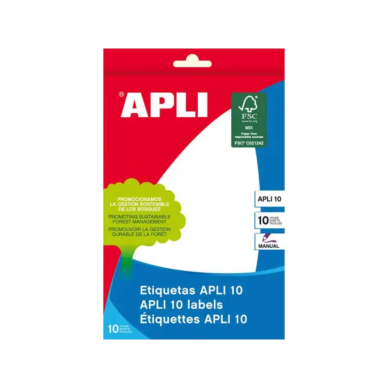Apli Pack de 10 Etiquetas 105x149mm - Adhesivo Permanente - Cantos Romos - Color Blanco | Ahorro Imprimiendo
