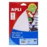 Apli Pack de 300 Etiquetas Rectangulares 21 x 74.6mm - Formato A5 - 15 Hojas por 20 Etiquetas - Adhesivo Permanente - Cantos Rec
