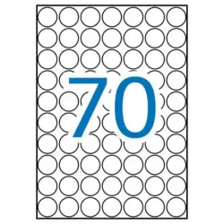 Apli Pack de 1.050 Etiquetas Redondas Ø 19mm - 15 Hojas A5 por 70 Etiquetas - Adhesivo Permanente - Color Blanco | Ahorro Imprim