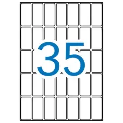 Apli Pack de 525 Etiquetas Rectangulares 18x40mm - 15 Hojas A5 por 35 Etiquetas - Adhesivo Permanente - Cantos Romos - Color Bla