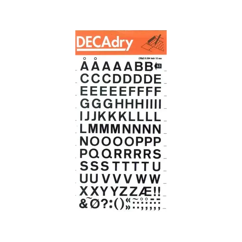 Apli Letras Transferibles Mayusculas Negras 10mm - Facil Aplicacion - 129 Caracteres - Resistente al Agua - Negro | Ahorro Impri