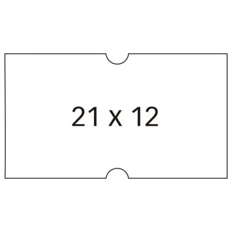 Apli Pack de 6000 Etiquetas Blancas para Maquinas Etiquetadoras de Precios de 1 Linea - Tamaño 21 x 12mm - 6 Rollos con 1000 Eti