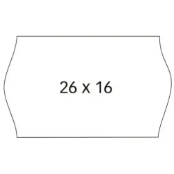 Apli Pack con 6 Rollos de 1.000 Etiquetas Blancas para Maquinas Etiquetadoras de Precios de 2 Lineas - Tamaño 26x16mm - Adhesivo